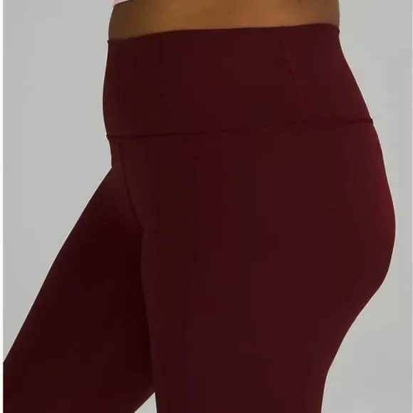 Lululemon Athletica Wunder Under HR Crop Leggings 21" in Red Merlot Size 8 - Picture 4 of 10